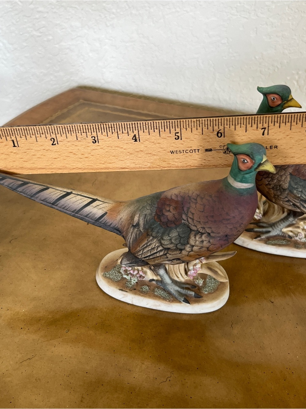 Vintage Lefton KW769 Pheasant Figurines Pair Bisque Porcelain Hand Painted Japan - Picture 10 of 10